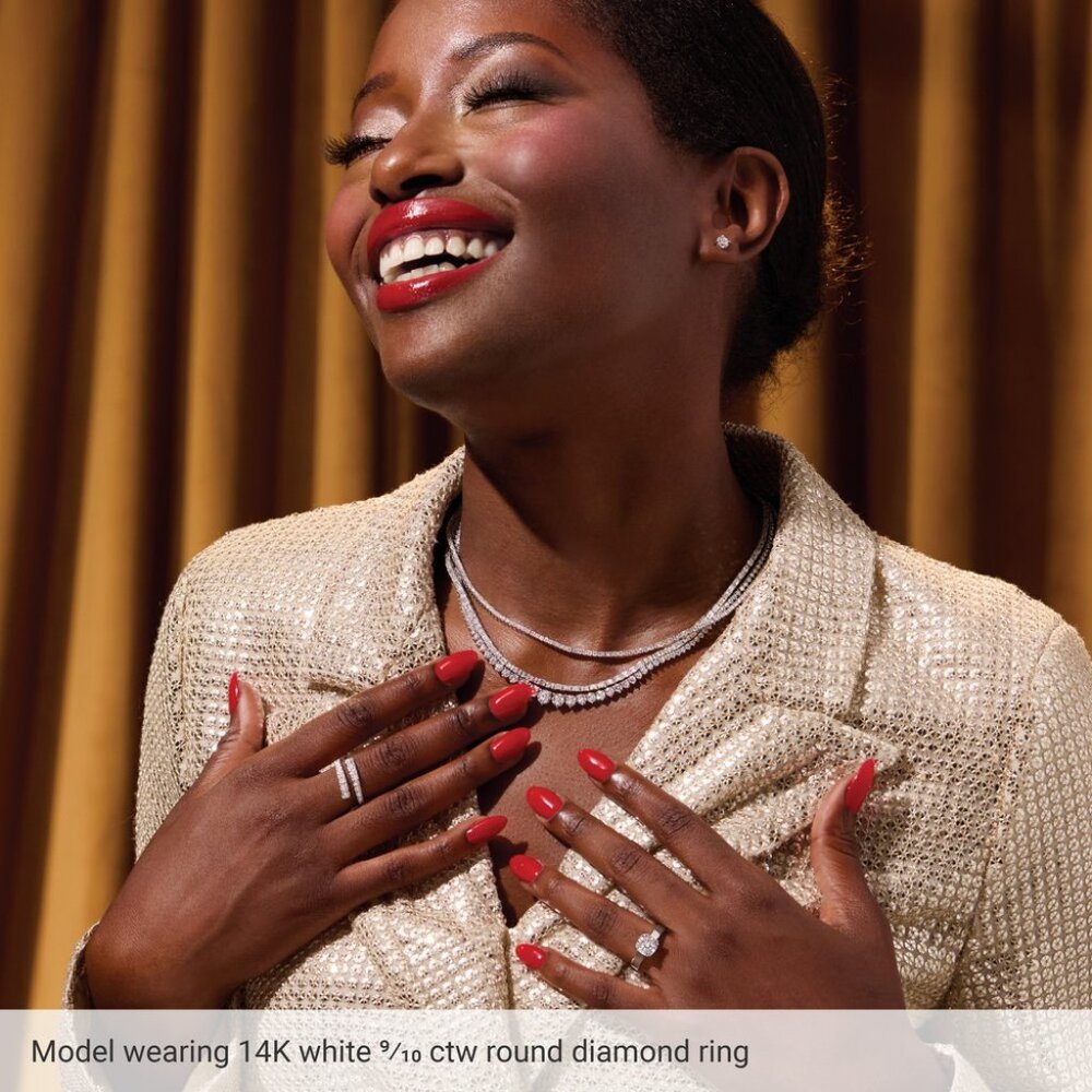 14K Yellow Gold 9/10 CTW Lab-Grown Diamond Bypass Ring